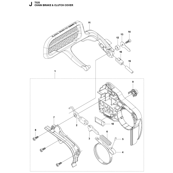 Chain Brake & Clutch Cover Assembly For Husqvarna T525 Chainsaw 