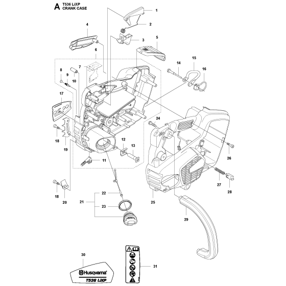 Crankcase Assembly For Husqvarna T536LIXP Chainsaw 