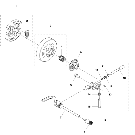 Clutch & Oil Pump Assembly For Husqvarna T540XP Chainsaw 