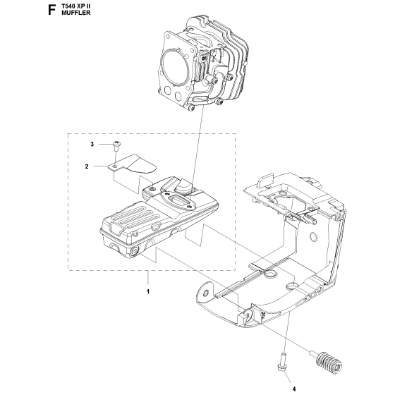 Muffler Assembly For Husqvarna T540XPII Chainsaw 