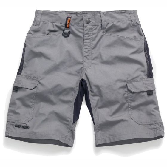 Scruffs Flex Shorts Rip stop material - Stretch panels Graphite Waist 30"