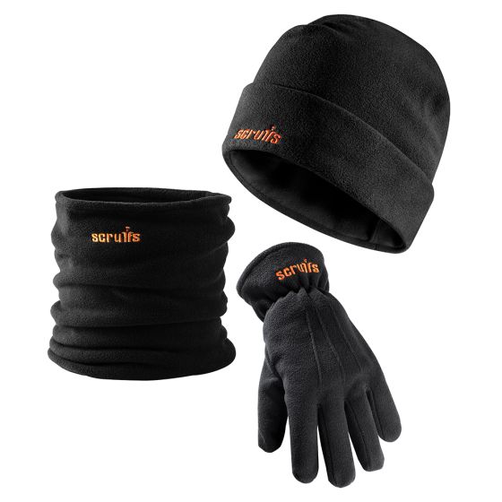 Winter Essentials Hat, Snood & Gloves - Black