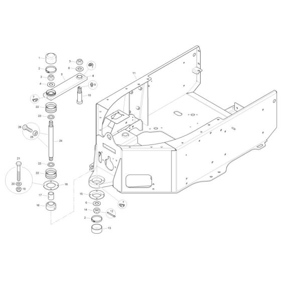 Centre Pivot & Rear Frame for Benford Terex Mecalac TA3H Dumper