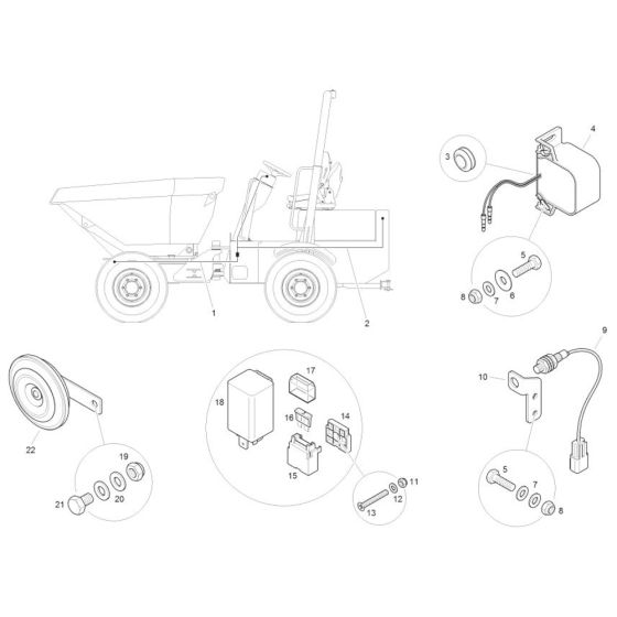 Electrics for Benford Terex Mecalac TA3H Dumper