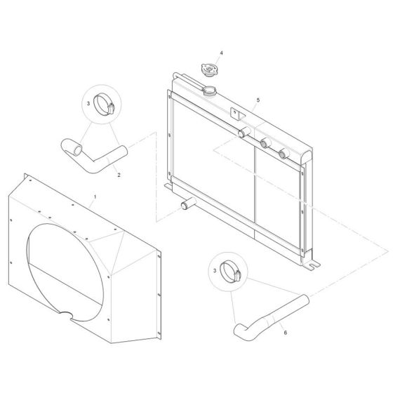 Radiator & Hoses for Benford Terex Mecalac TA3H Dumper