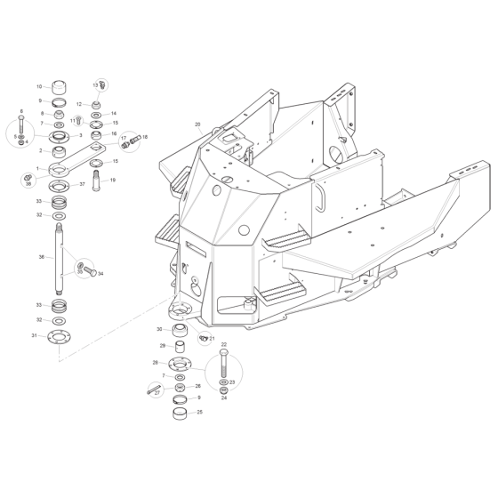 Centre Pivot & Rear Frame for Benford Terex Mecalac TA9 Dumper