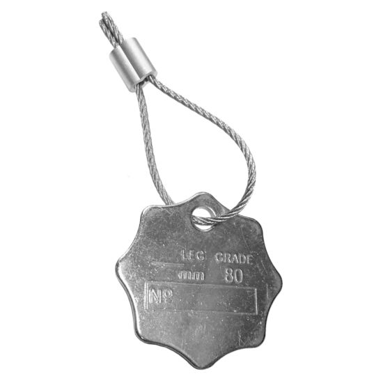 Safe Working Load S.W.L. Metal Star Shaped Chain Tag with Rope