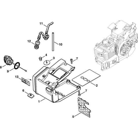 Tank Housing for Stihl MS200