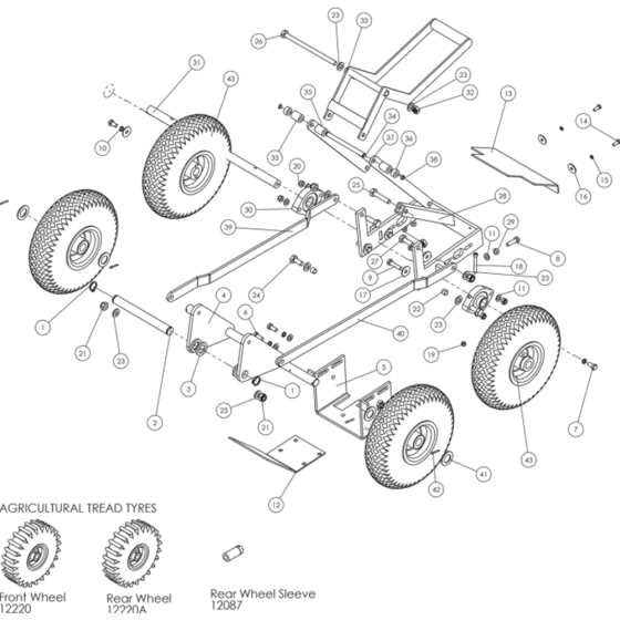 Chassis Components Assembly for Camon TC07 Turf Cutters