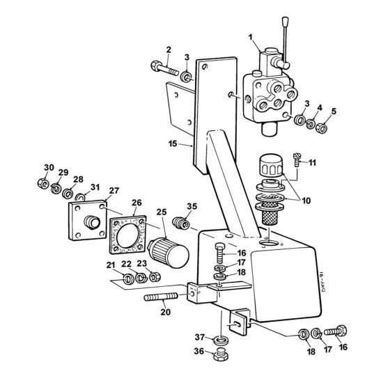 Tank and Control Valve Assembly for Winget TD500 Dumpers