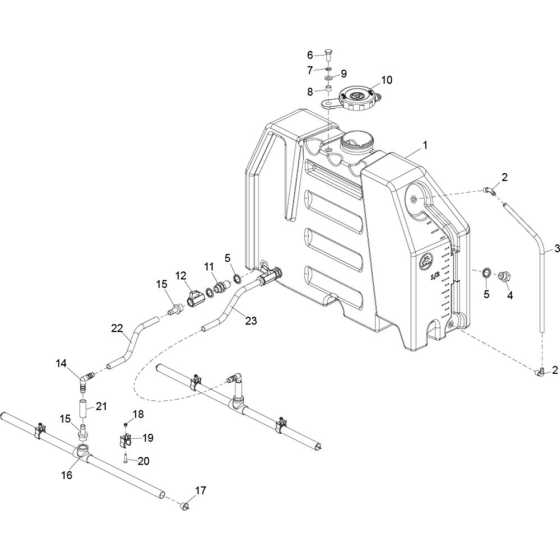 Water Tank Assembly for Belle TDX 650 A Vibrating Roller