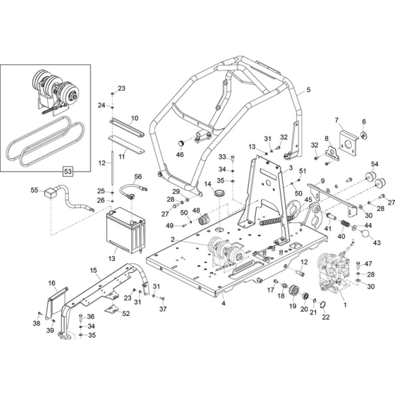 Bedplate Assembly for Belle TDX 650 A Vibrating Roller