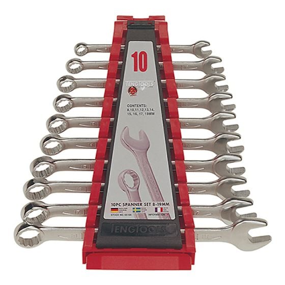 Combination Spanner Set of 10 Metric 8 to 19mm by Teng