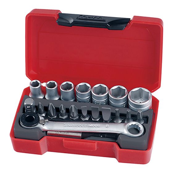 T1420 Socket Bit Set of 20 1/4in Drive by Teng - T1420