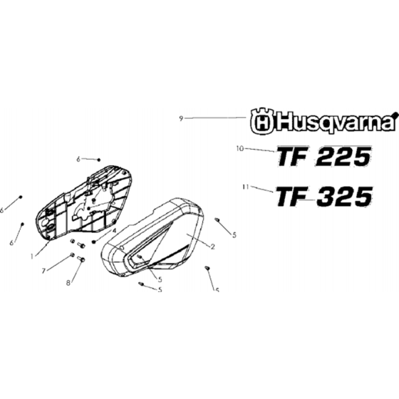 Cover Assembly for Husqvarna TF 225 Cultivator/Tiller