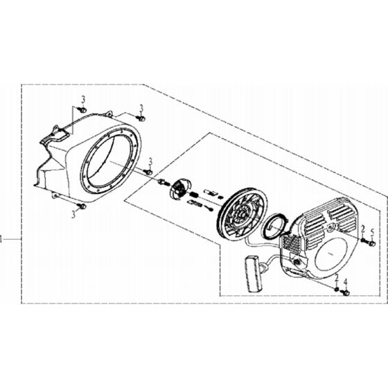 Starter Assembly for Husqvarna TF 230 Cultivator/Tiller