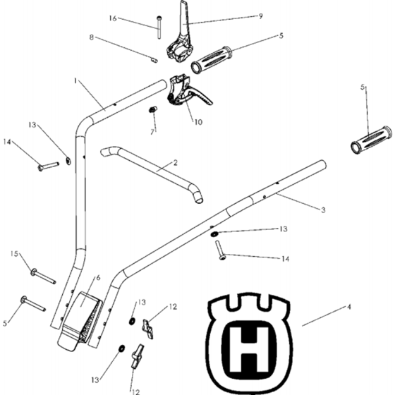 Handle & Controls Assembly for Husqvarna TF 325 Cultivator/Tiller