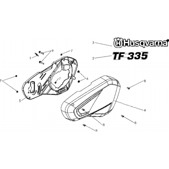 Cover Assembly for Husqvarna TF 335 Cultivator/Tiller