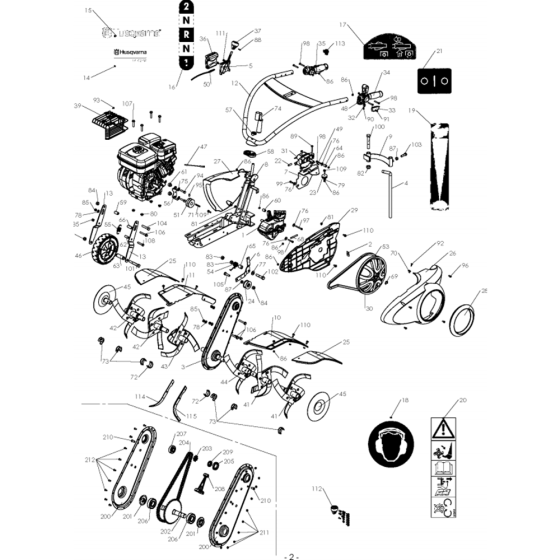 Product Complete Assembly for Husqvarna TF 434P Cultivator/Tiller