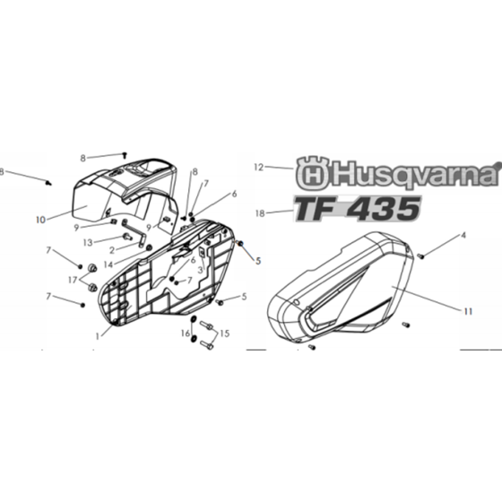 Cover Assembly for Husqvarna TF 435 Cultivator/Tiller