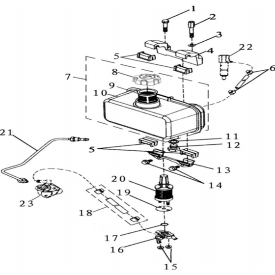 Fuel Tank Assembly for Husqvarna TF 545D Cultivator/Tiller