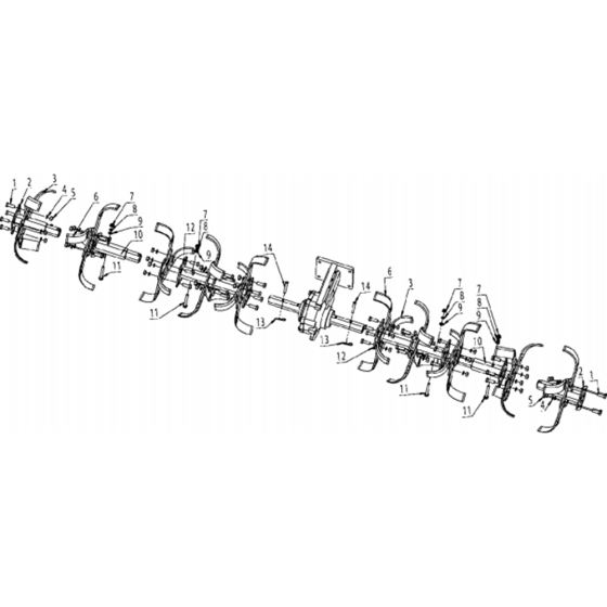 Cutting Blade Assembly for Husqvarna TF544 Cultivator/Tiller