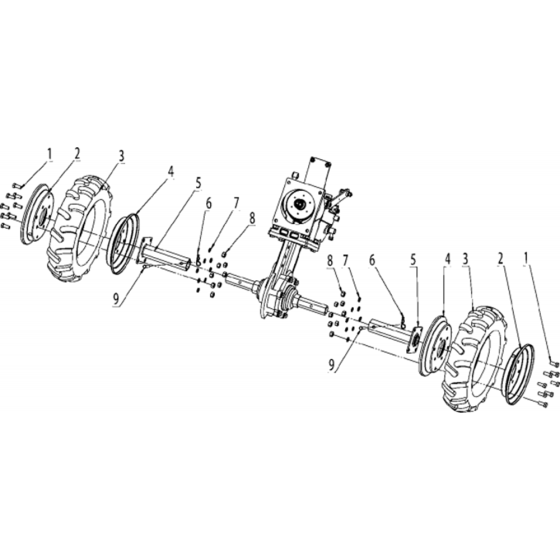 Wheels & Tires Assembly for Husqvarna TF544 Cultivator/Tiller