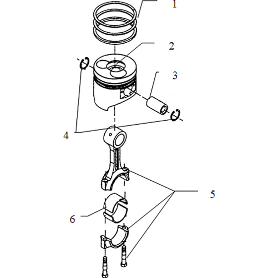 Piston Assembly for Husqvarna TF544 Cultivator/Tiller