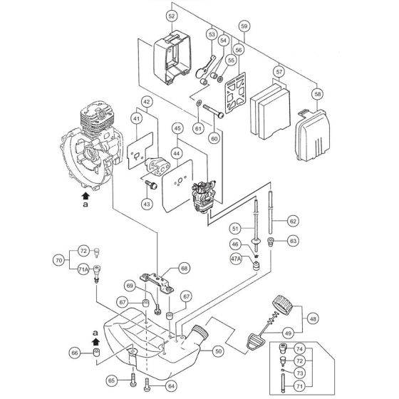 Carburettor & Fuel Tank for THB2510