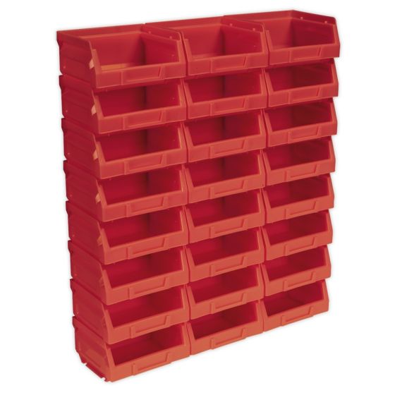 Plastic Storage Bin 105 x 85 x 55mm - Red Pack of 24 Sealey Part No. TPS124R