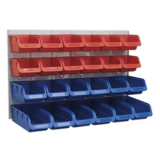 Bin & Panel Combination 24 Bins - Red/Blue Sealey Part No. TPS132