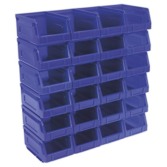 Plastic Storage Bin 105 x 165 x 85mm - Blue Pack of 24 Sealey Part No. TPS224B