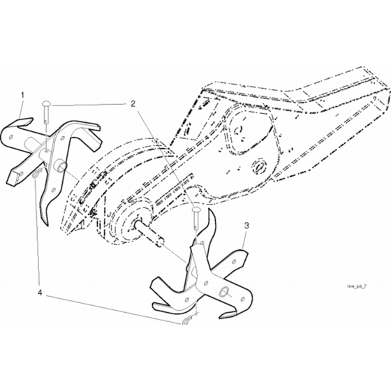 Tine Assembly for Husqvarna TR 430 Cultivator/Tiller