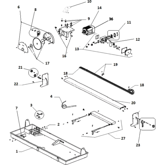 Cutting Head Assembly for Norton Clipper TR230GS Tile Saw