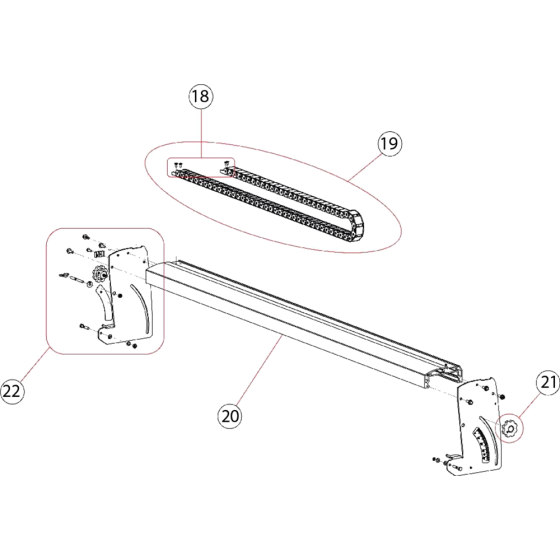 Guiding Rail Assembly for Norton Clipper TR232S Tile Saw