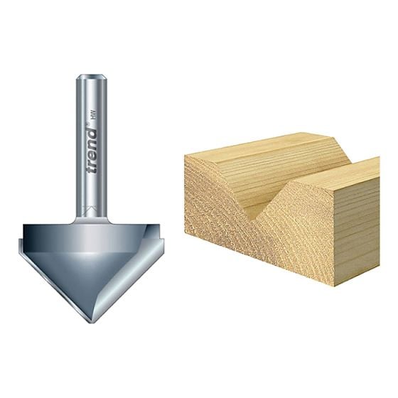 10/11 x 1/2 TCT V Groove Chamfer 45ﾰ 19.0 x 38mm by Trend - 10/11X1/2TC