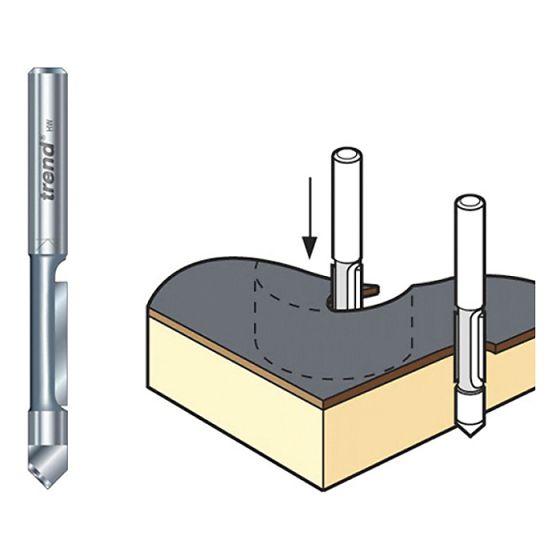 47/4 x 1/4 TCT Pierce & Trim Cutter 6.3 x 18mm by Trend - 47/4X1/4TC