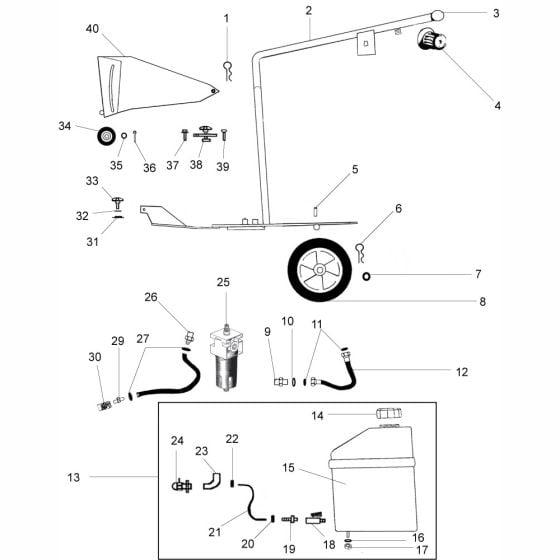 Trident Main Assembly for Altrad Belle Trident Scimitar Floor Saw