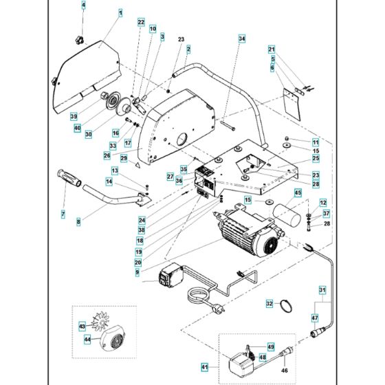 Motor, Blade Guard for TS 350 E
