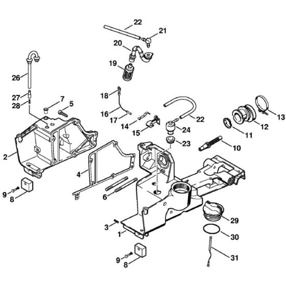 Tank Housing Assembly for Stihl TS400