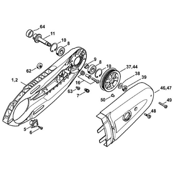 Cast Arm & Blade Pulley Assembly for Stihl TS410 & TS420 Disc Cutters