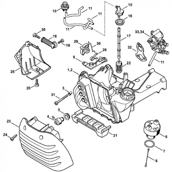 Fuel Tank Assembly for Stihl TS410