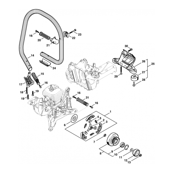 Stihl TS440 Disc Cutter Clutch Handlebar