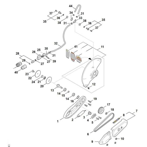 Connector, Guard for Stihl TSA300