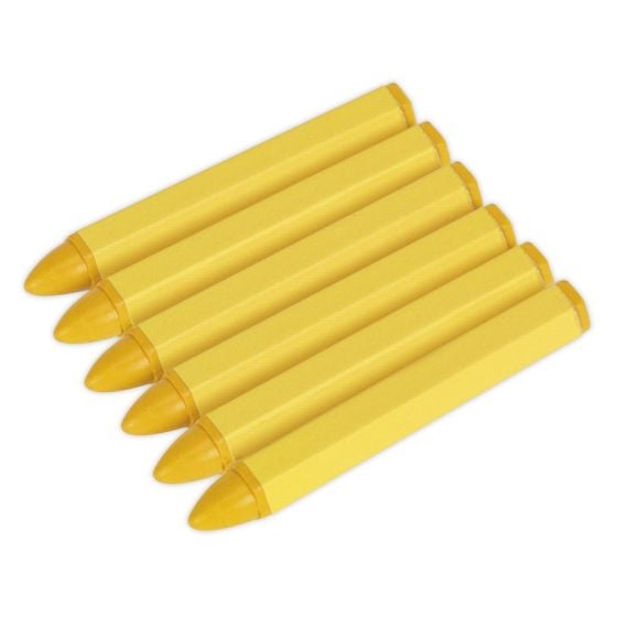 Tyre Marking Crayon - Yellow Pack of 6 Sealey Part No. TST14