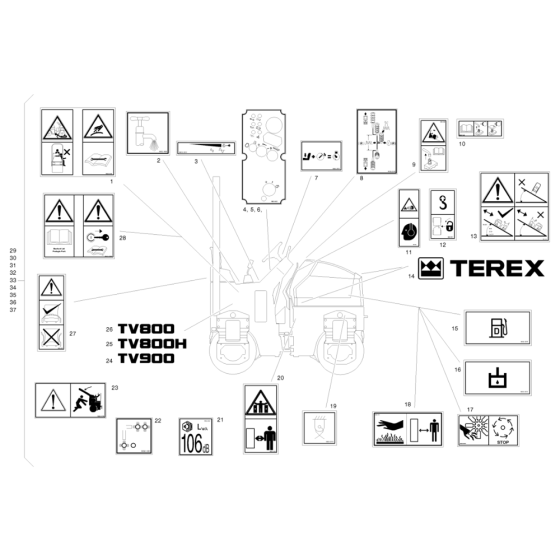 Transfers - ISO for Benford Terex Mecalac TV800 - TV900 Rollers