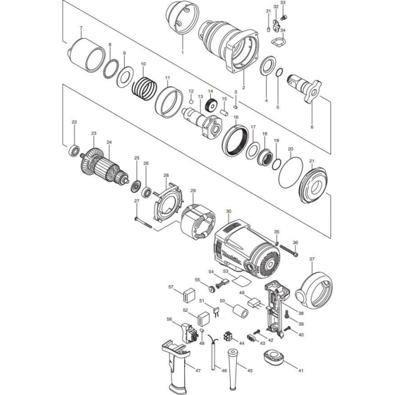 Main Assembly for Makita TW1000 Impact Wrench