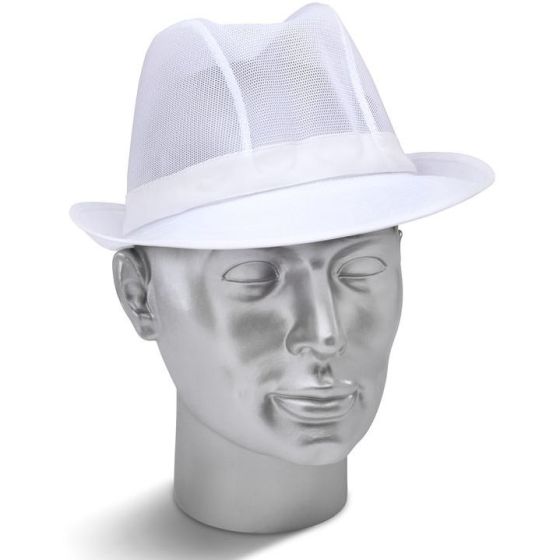 Trilby Hat Disposable Nylon Mesh Head Cover for Hygiene Standards White SML