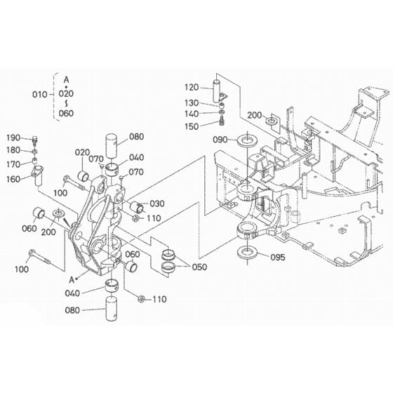 Kingpost Assembly for Kubota U15 Mini Excavator