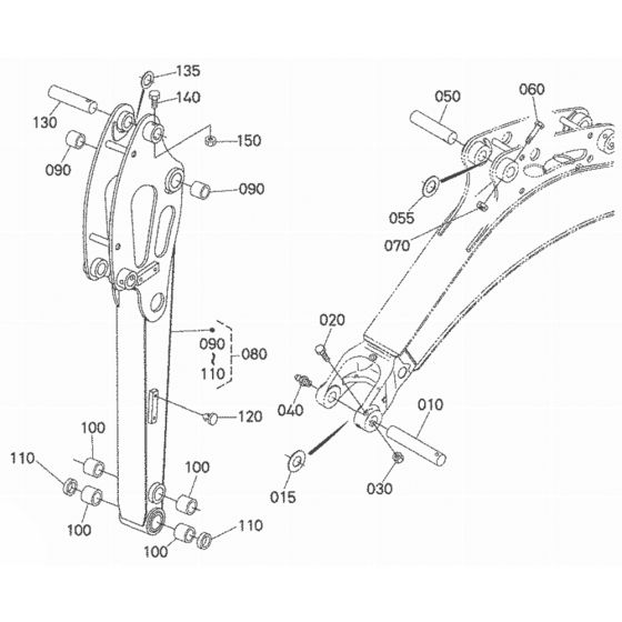 Dipper Arm Assembly for Kubota U15 Mini Excavator